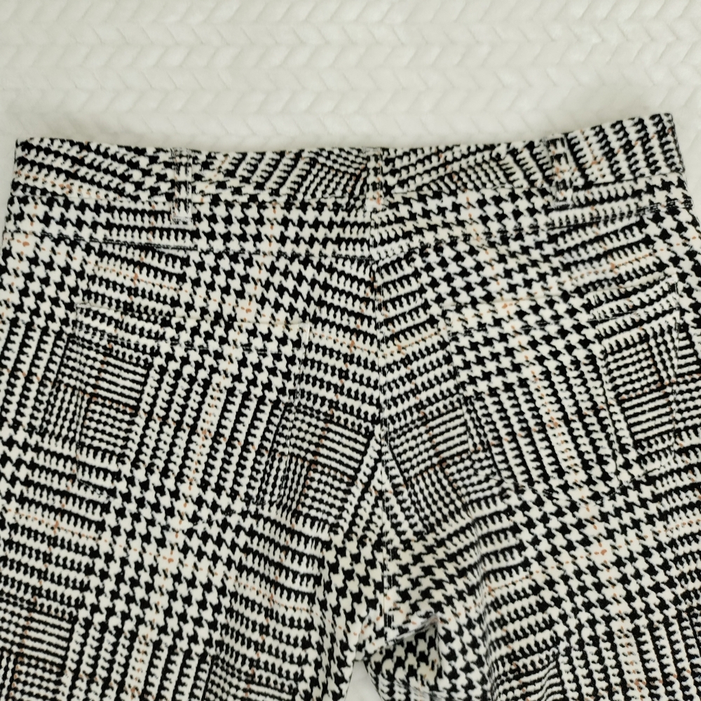J.Mclaughlin Houndstooth Black Brown Size 10 Knit Stretch Women's Legging Pants - Picture 10 of 13